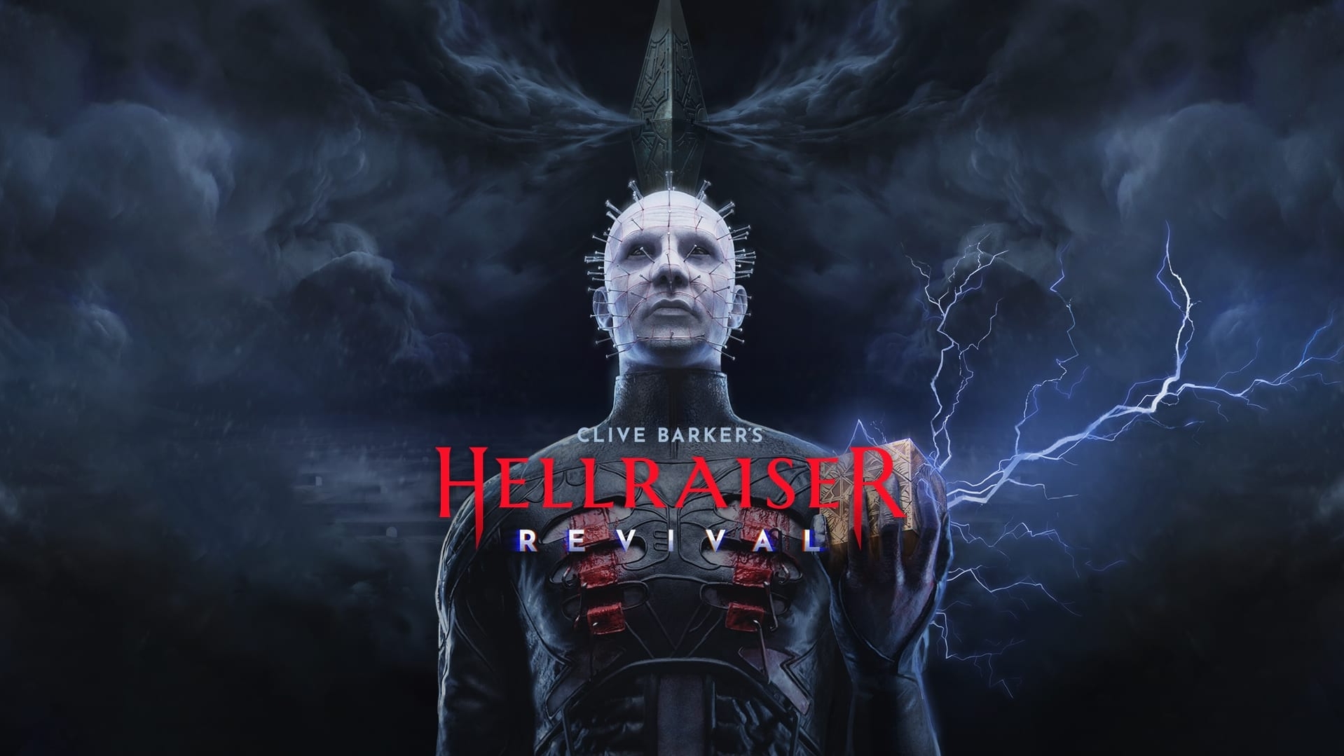 Official key art for Clive Barker's Hellraiser: Revival featuring Pinhead and the Genesis Configuration