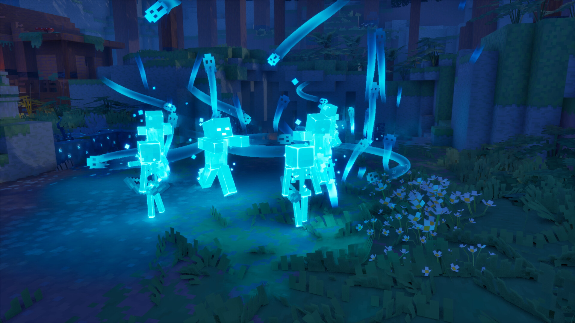 Official Minecraft Dungeons II screenshot of the interconnected Overworld landscape