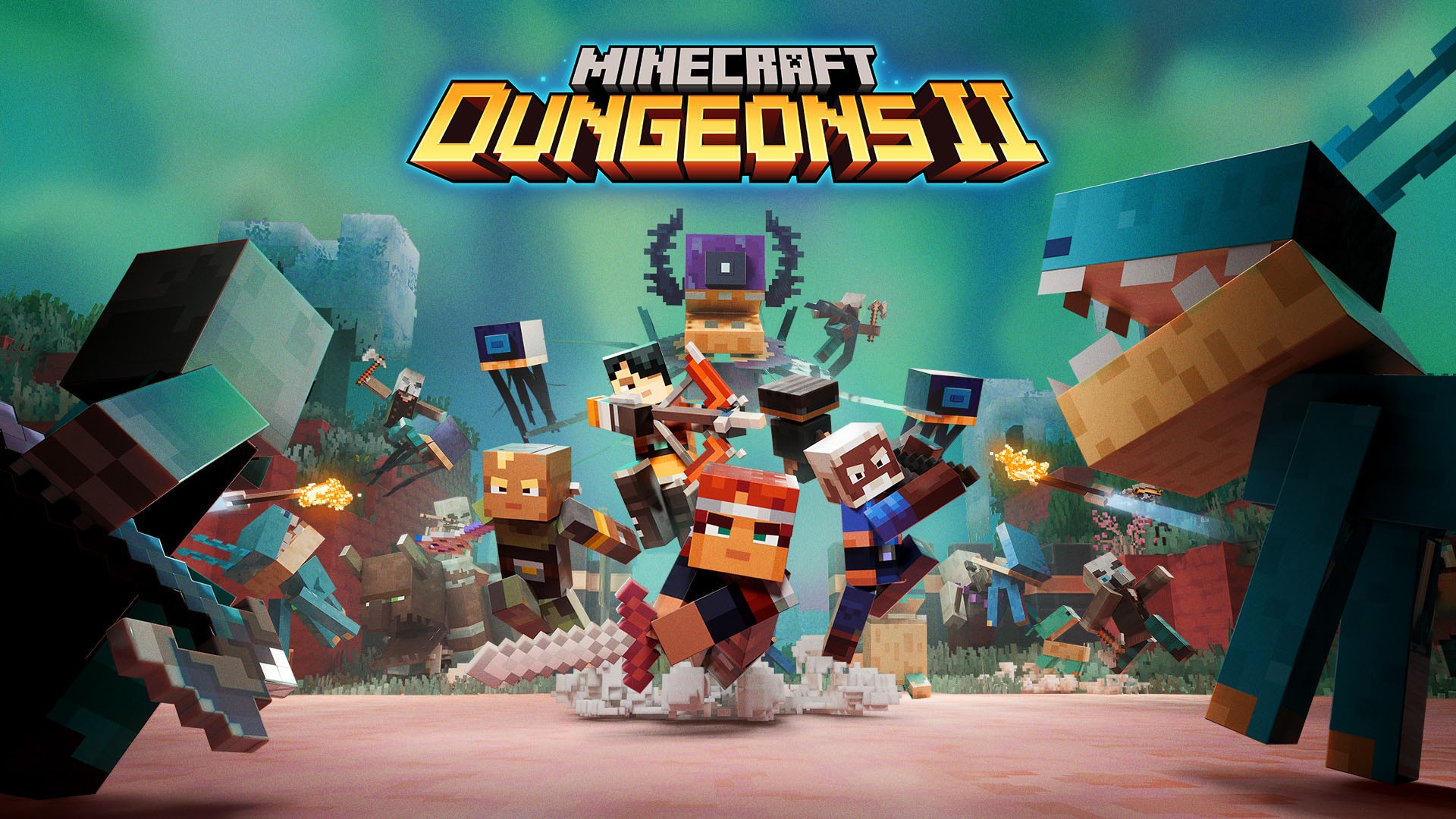Official Minecraft Dungeons II key art from Mojang and Xbox Game Studios