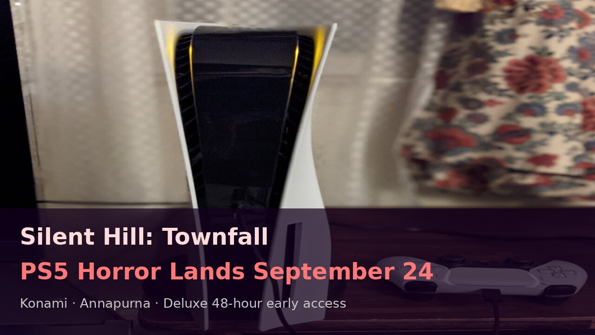 PlayStation 5 with DualSense — Silent Hill Townfall September 24 headline
