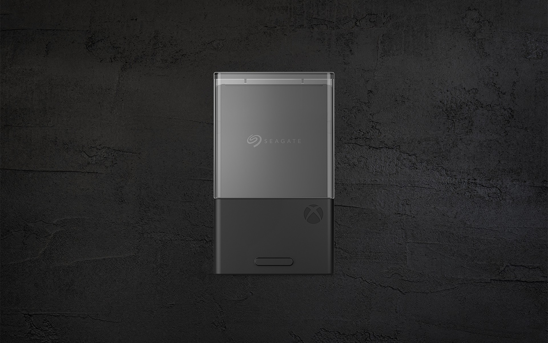 Seagate Storage Expansion Card for Xbox Series X|S on a dark textured background