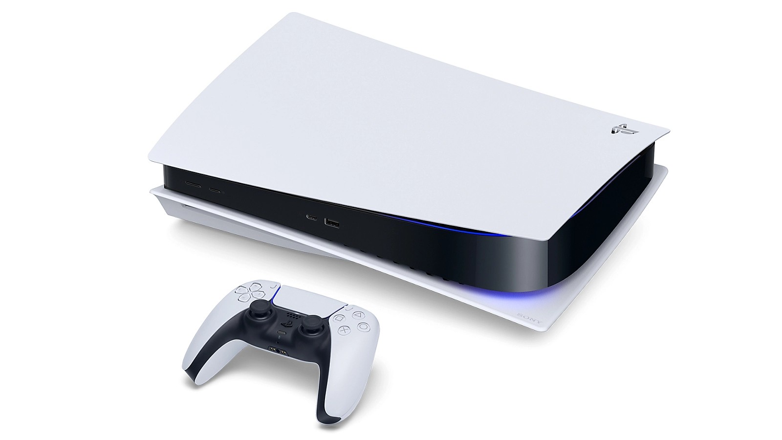 Official PlayStation 5 console hardware image against a dark backdrop